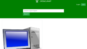 openclipart圖庫：Generic desktop PC with screen and mouse縮圖