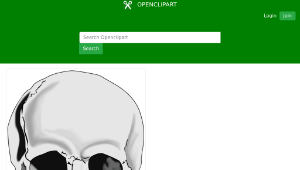 openclipart圖庫：Realistic Human Skull縮圖