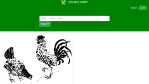 openclipart圖庫：hen and rooster縮圖
