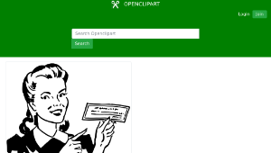 openclipart圖庫：Woman holding cheque-資源代表圖