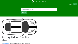 openclipart圖庫：Racing Stripes Car Top View縮圖