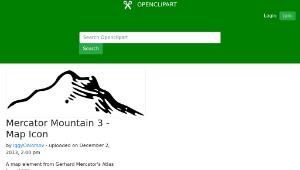 openclipart圖庫：Mercator Mountain 3 - Map Icon縮圖