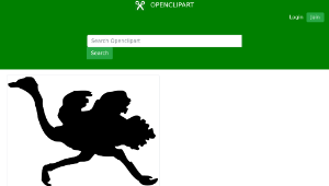 openclipart圖庫：ostrich silhouette縮圖