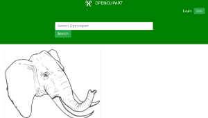 openclipart圖庫：Elephant line art縮圖