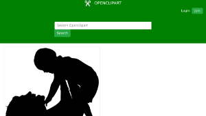 openclipart圖庫：Mother And Baby Silhouette縮圖