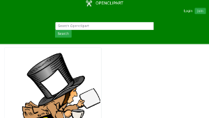 openclipart圖庫：mad hatter with clean label on hat holding paper縮圖