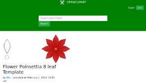 openclipart圖庫：Flower Poinsettia 8 leaf Template縮圖