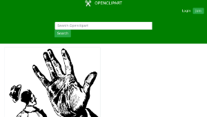 openclipart圖庫：man stopped by giant hand縮圖