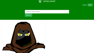 openclipart圖庫：Hooded Cartoon Character II縮圖