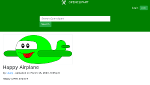openclipart圖庫：Happy Airplane縮圖