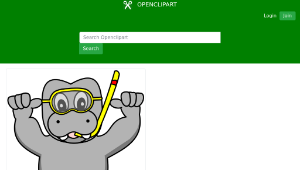 openclipart圖庫：SnorkelingHippo 縮圖