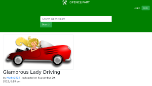 openclipart圖庫：Glamorous Lady Driving