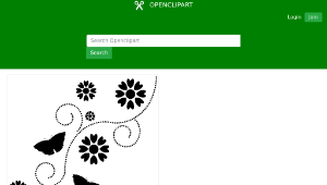 openclipart圖庫：Floral Butterflies Silhouette縮圖