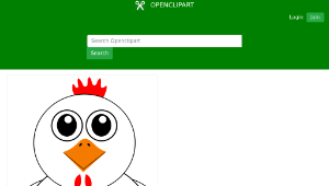 openclipart圖庫：Funny Chicken with a basket full of Easter Eggs縮圖