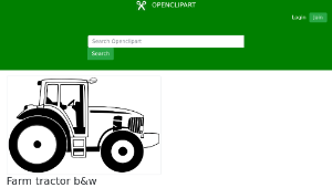 openclipart圖庫：Farm tractor b&w-資源代表圖