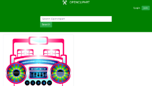 openclipart圖庫：Mini Boom Box Fuschia縮圖