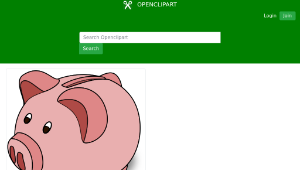 openclipart圖庫：Cartoon pig縮圖