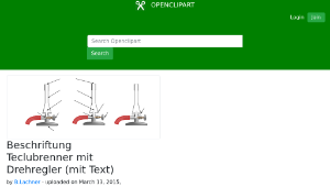 openclipart圖庫：Beschriftung Teclubrenner mit Drehregler (mit Text)縮圖