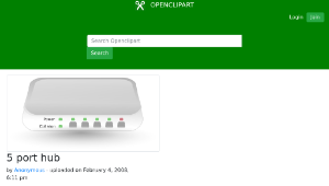 openclipart圖庫：5 port hub縮圖