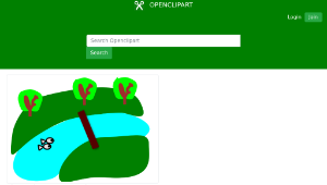 openclipart圖庫：river between the green fields with trees縮圖