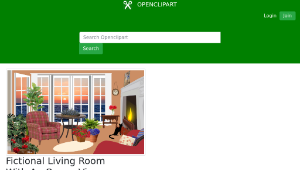 openclipart圖庫：Fictional Living Room With An Ocean View縮圖