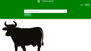 openclipart圖庫：Cow silhouette縮圖