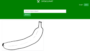 openclipart圖庫：Single line art Banana縮圖