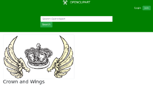 openclipart圖庫：Crown and Wings