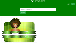 openclipart圖庫：Afro Girl Border縮圖