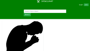 openclipart圖庫：Man Kneeling In Prayer Minus Ground Silhouette-資源代表圖