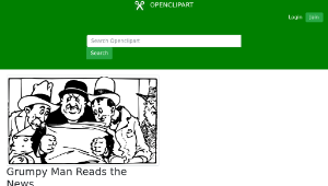openclipart圖庫：Grumpy Man Reads the News