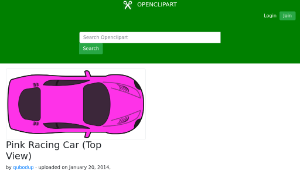 openclipart圖庫：Pink Racing Car (Top View)