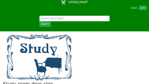 openclipart圖庫：Study room door sign