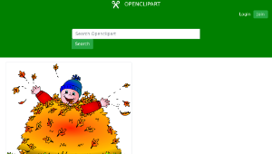 openclipart圖庫：Child in leaves (colored)
