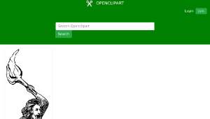 openclipart圖庫：Caveman with Axe and Torch