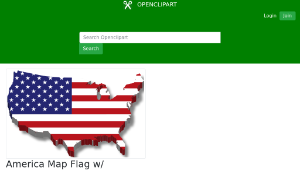 openclipart圖庫：America Map Flag w/ Drop Shadow-資源代表圖