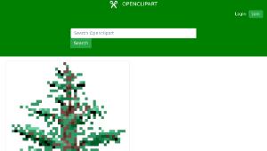 openclipart圖庫：Pixel Pine Tree