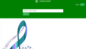 openclipart圖庫：Turquoise Musical Notes Typography No Background