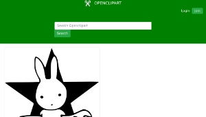 openclipart圖庫：Direct Action Rabbit with star