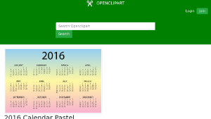 openclipart圖庫：2016 Calendar Pastel