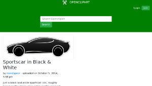 openclipart圖庫：Sportscar in Black &amp; White