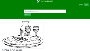 openclipart圖庫：pizza and wine