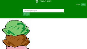 openclipart圖庫：Fast Food, Desserts, Ice Cream Cone, Quad