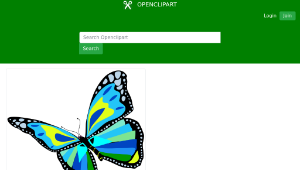 openclipart圖庫：Flying Blue Butterfly