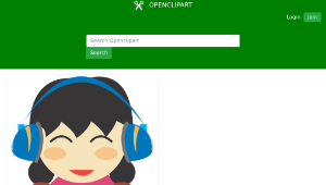 openclipart圖庫：Cute girl with headphone