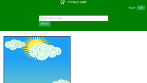 openclipart圖庫：Sun, sky, clouds, and rainbow