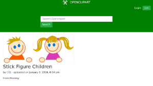 openclipart圖庫：Stick Figure Children