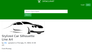openclipart圖庫：Stylized Car Silhouette Line Art縮圖
