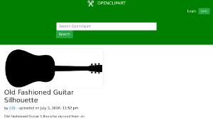 openclipart圖庫：Old Fashioned Guitar Silhouette