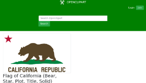 openclipart圖庫：Flag of California (Bear, Star, Plot, Title, Solid)縮圖